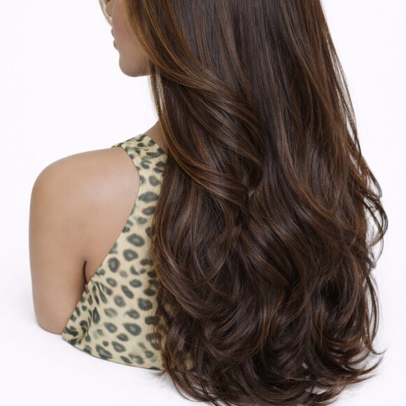 ✨22-26 Inch Layered & Styled Human Hair Lace Wig With Highlights Virgin Color✨ - Picture 6 of 16